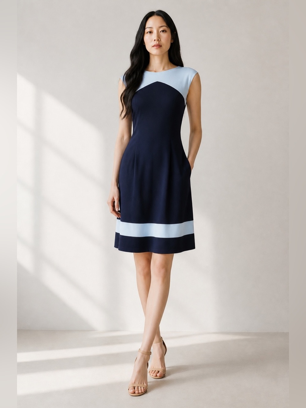 American Living Navy and Sky Blue Dress (size 8) - Picture 3 of 7